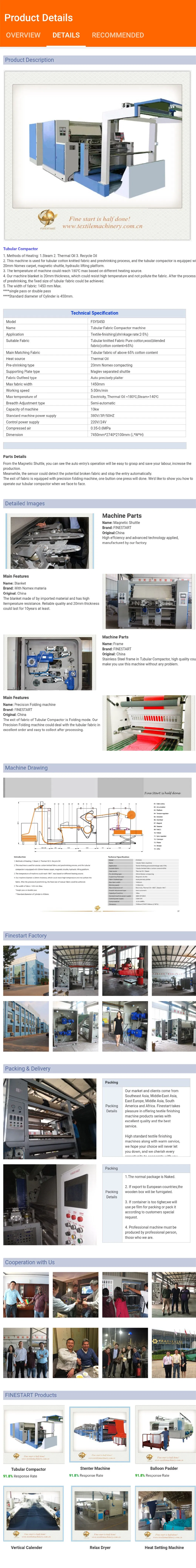 Tubular Compactor Machine for Textile Finishing