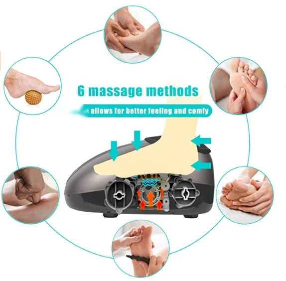 Electric Shiatsu Foot Massager Machine with Soothing Heat, Deep Kneading Therapy for Foot Pain and Circulation, 3 Level Settings &amp; Air Compression for Home Use